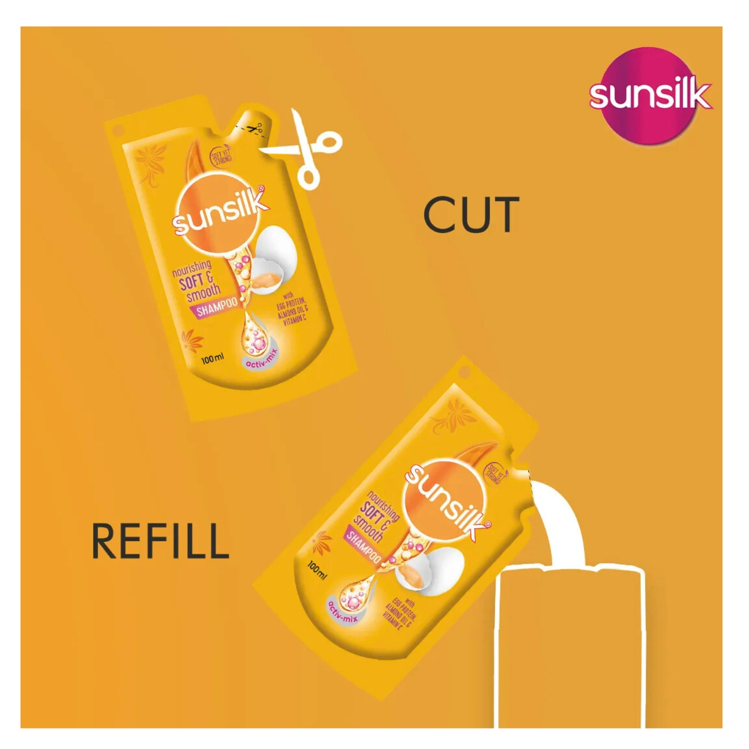 Sunsilk Soft & Smooth Shampoo Refill Pouch 100ml - Image 3